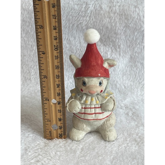 Bunny Rabbit with Santa Hat Handcrafted by Cast Art Industries Christmas Decor - Picture 7 of 7